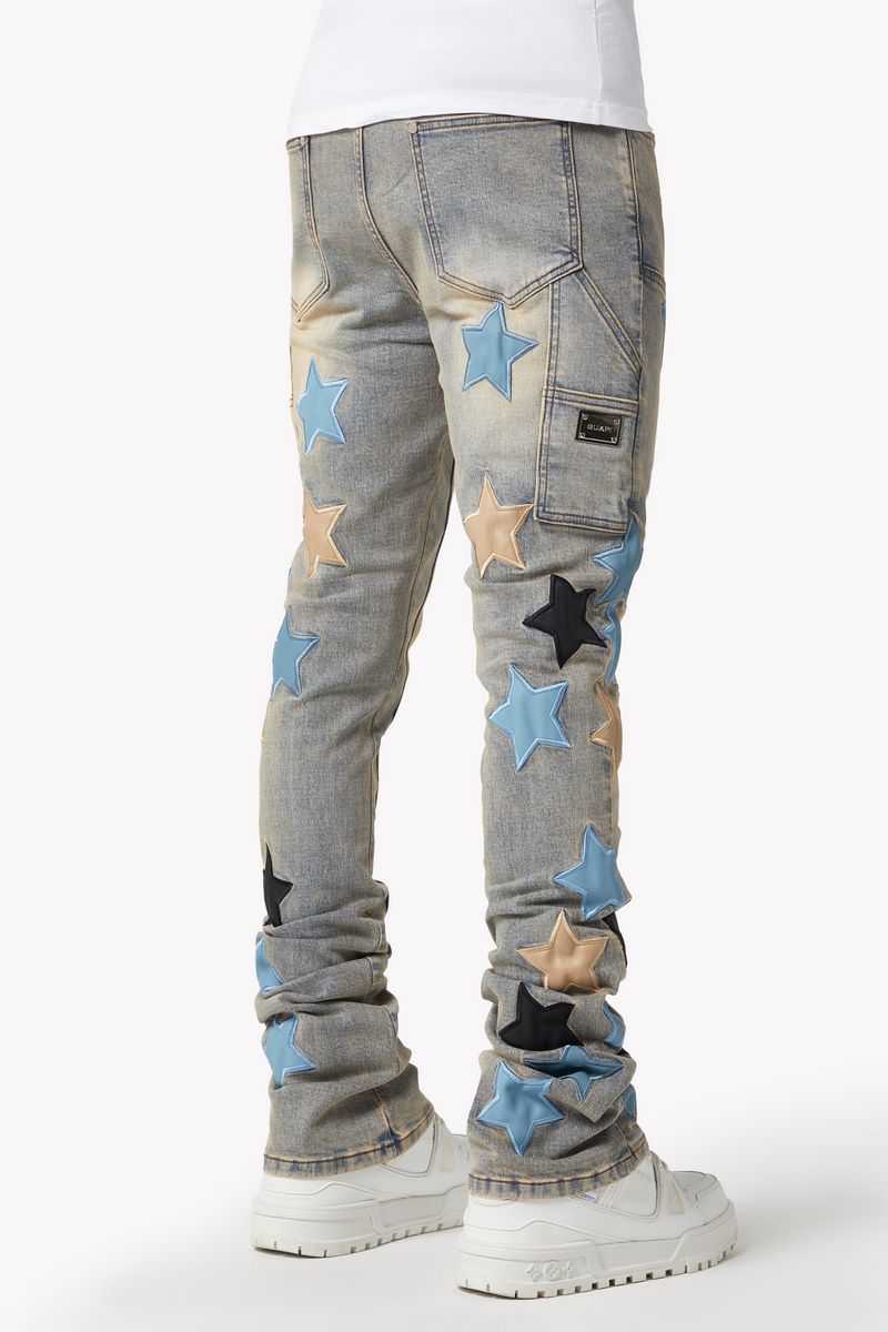 Powder Blue Vintage Stars Denim