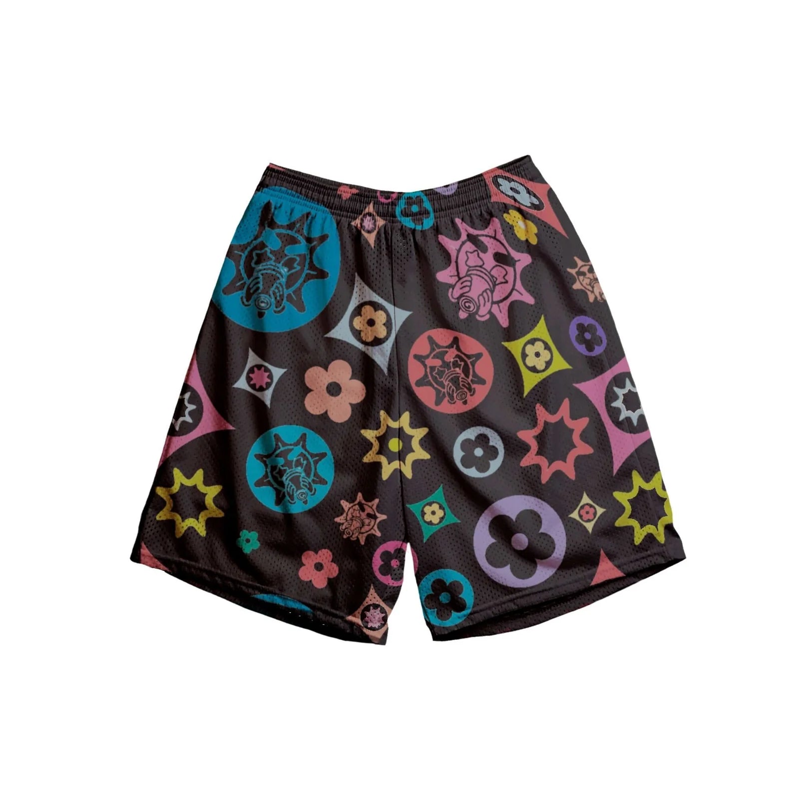 Glo Gang Flower Mesh Shorts Black