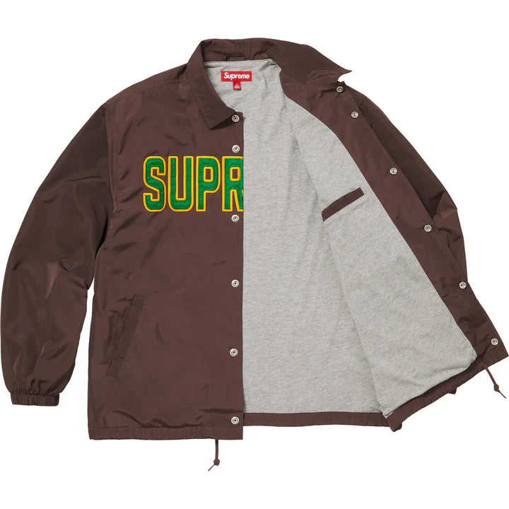 Supreme Spellout Coaches Jacket Brown
