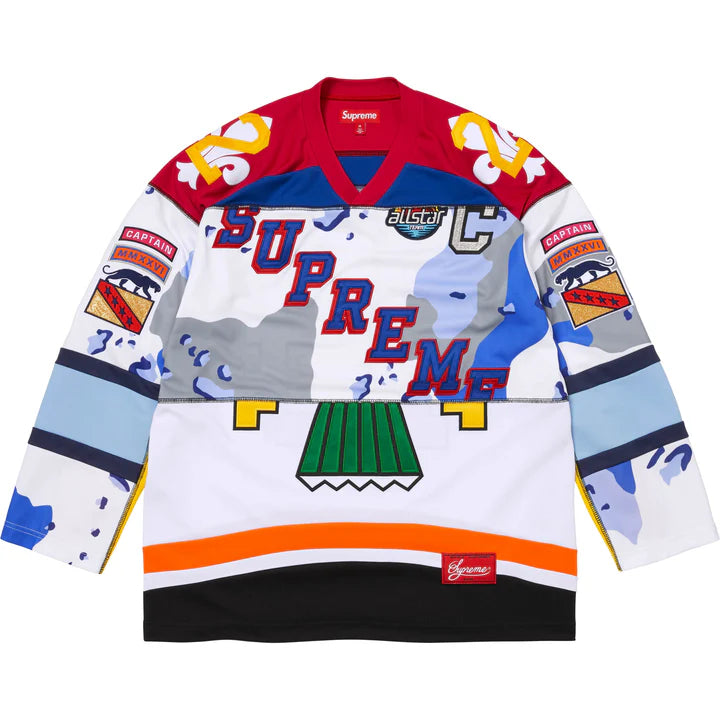 SUPREME PANELED HOCKEY JERSEY 'WHITE' SS26