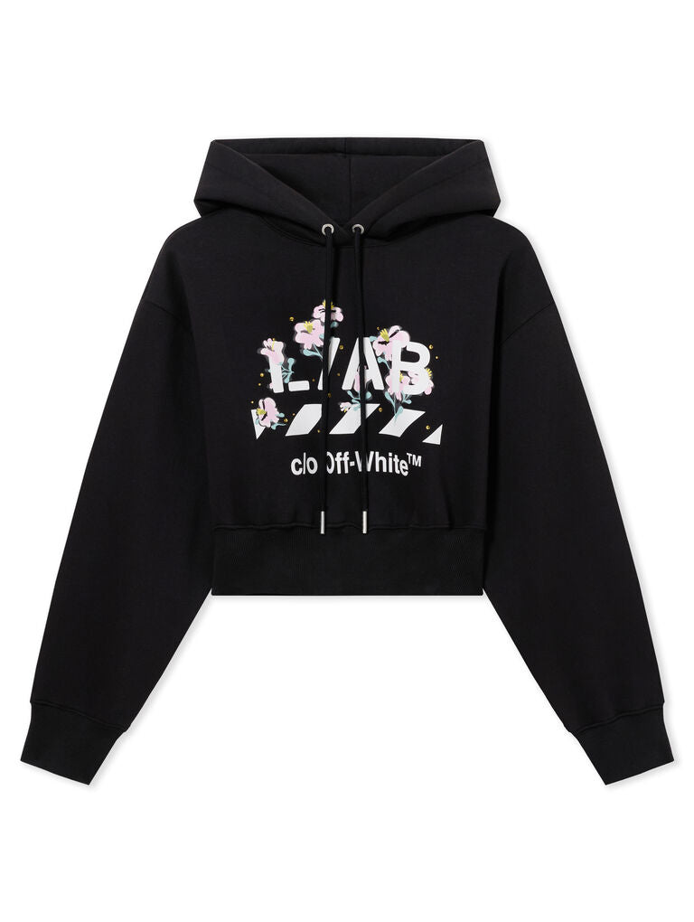L/AB Crystal Embellished Cropped Hoodie
