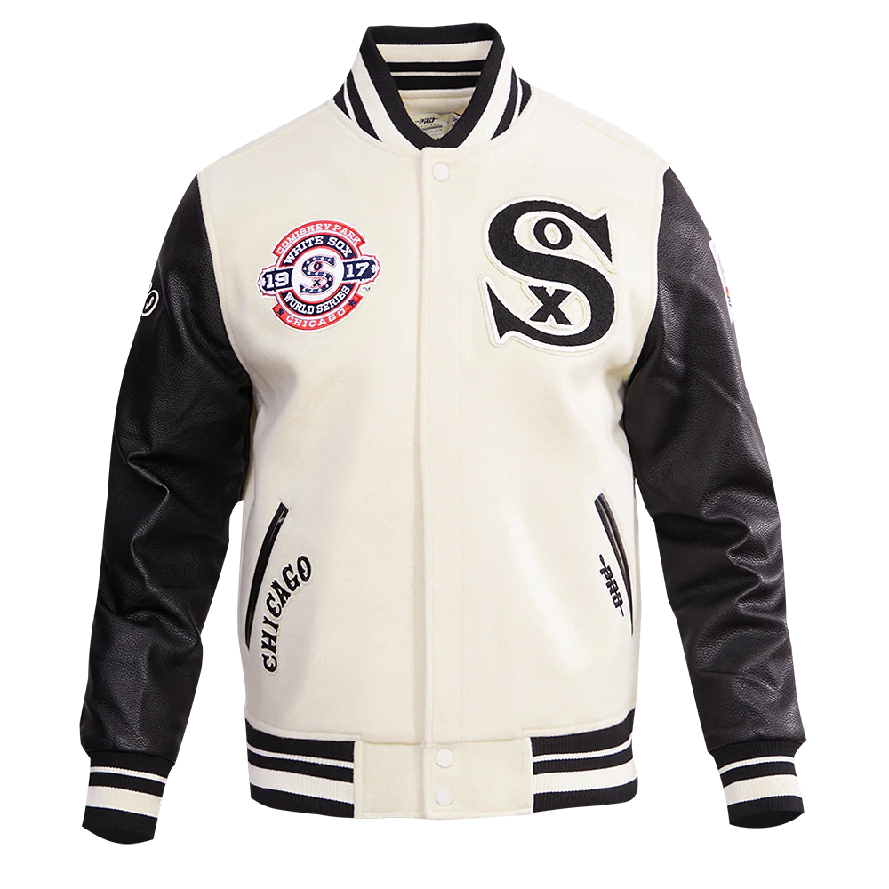 MLB CHICAGO WHITE SOX RETRO CLASSIC MEN'S RIB WOOL VARSITY JACKET (eggshell)