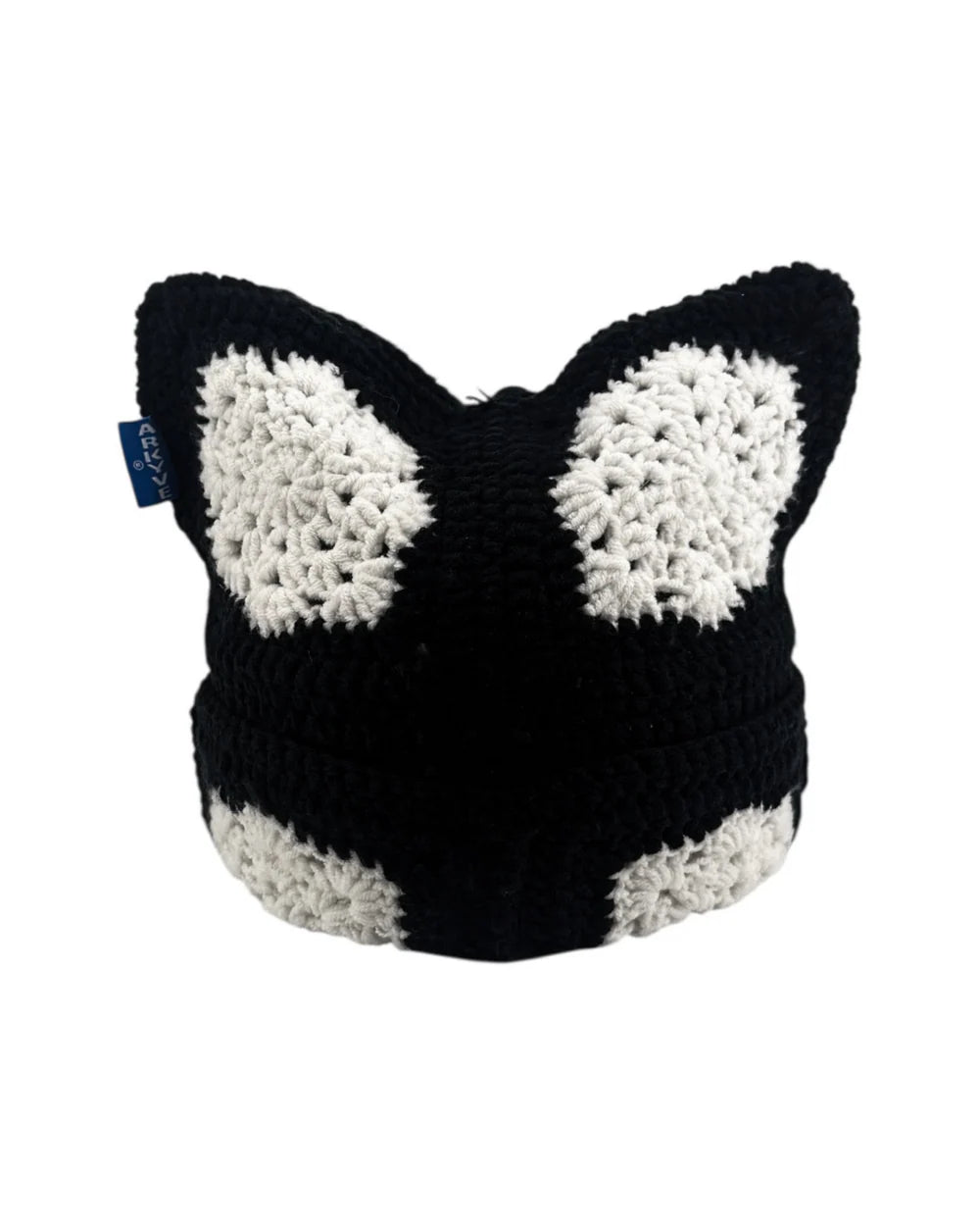 Black Snowflake Crochet Cat Hat