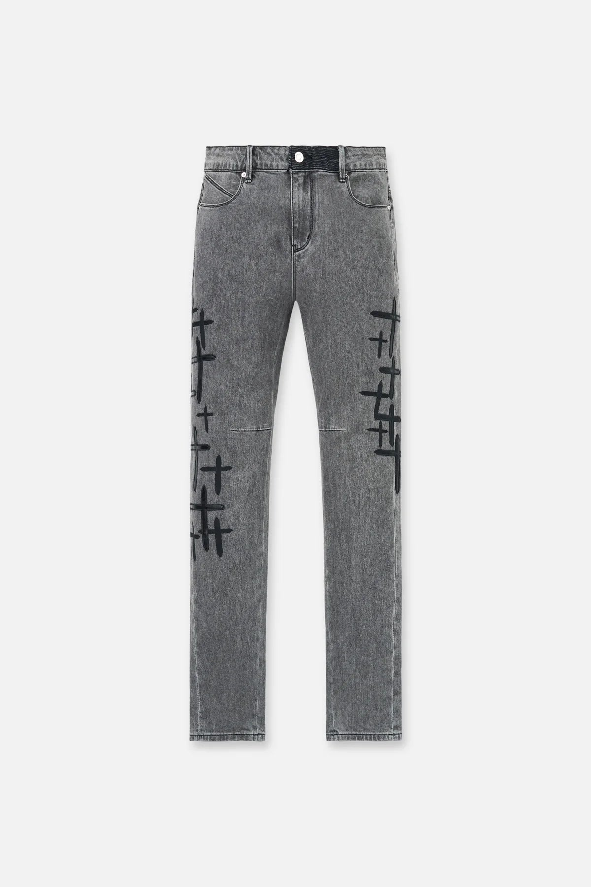 BRYANT SKINNY JEAN | CLOUDED MIST CROSS PATCH