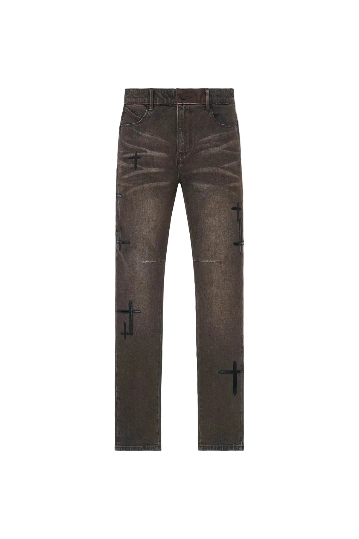 BRYANT SKINNY JEAN | MOCHA DRIFT CROSS PATCH