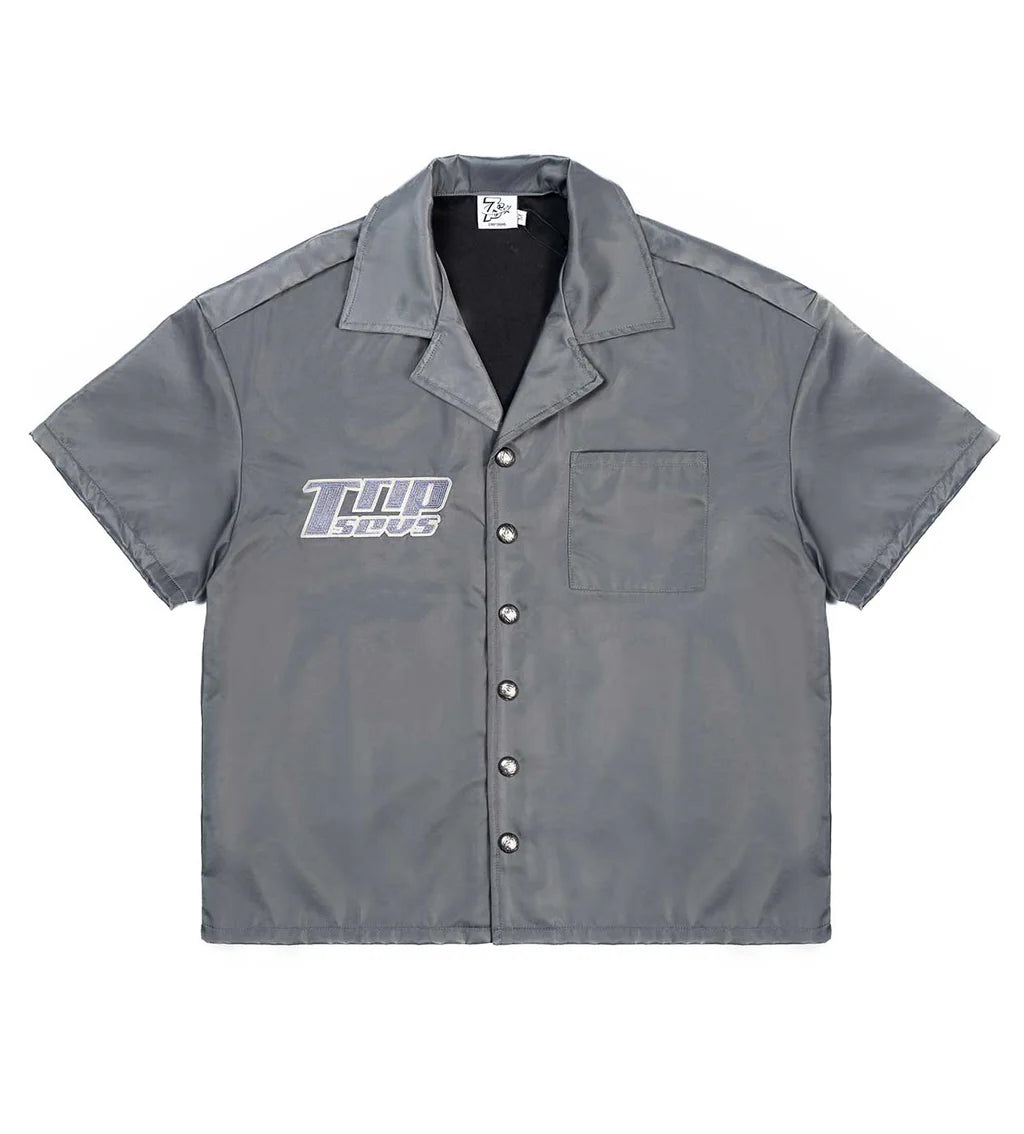 Triple Sevens Nylon Button Up And Nylon Shorts Grey