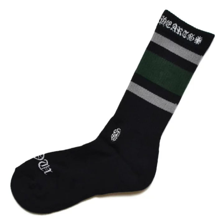 Chrome Hearts Stripe Socks Green/Grey/Black