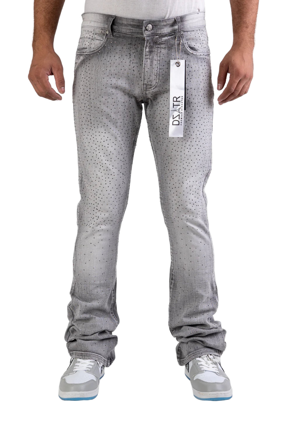 MENS CLASSIC ULTRA STRETCH DENIM - STACKED GREY STONE DZTR-492