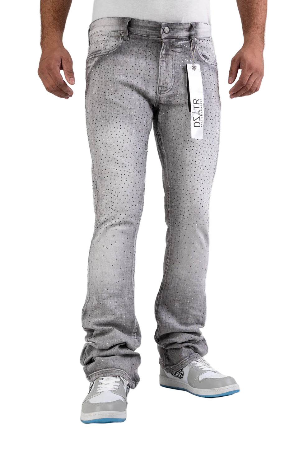 MENS CLASSIC ULTRA STRETCH DENIM - STACKED GREY STONE DZTR-492