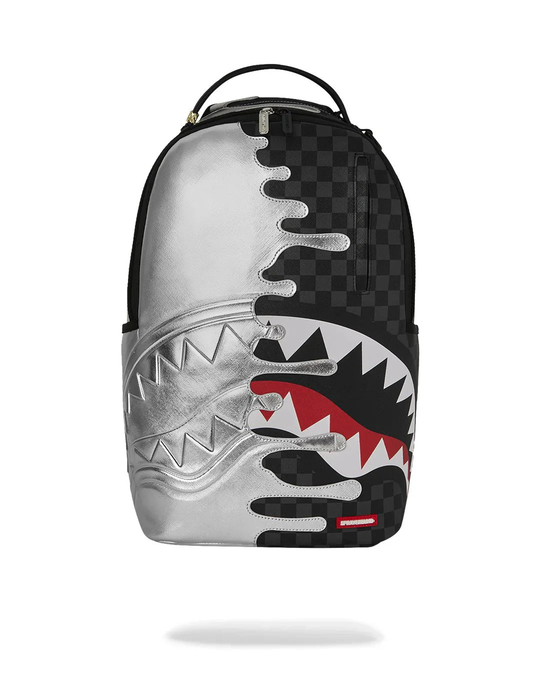 Sprayground Silver Side Drip Black Check DLXSV Backpack