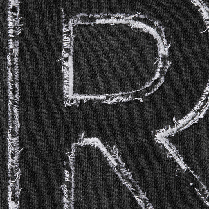 supreme frayed hooded sweatshirt black