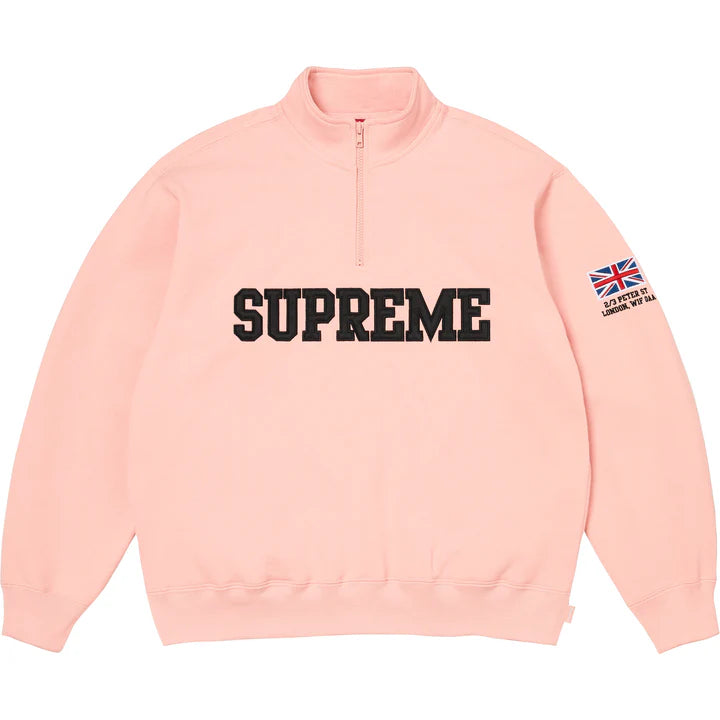 Supreme Shop Flag Half Zip Pullover Peach LONDON