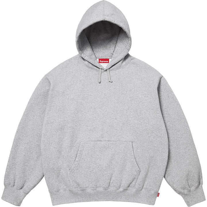Supreme Satin Applique Hooded Sweatshirt (SS26) 'HEATHER GREY'