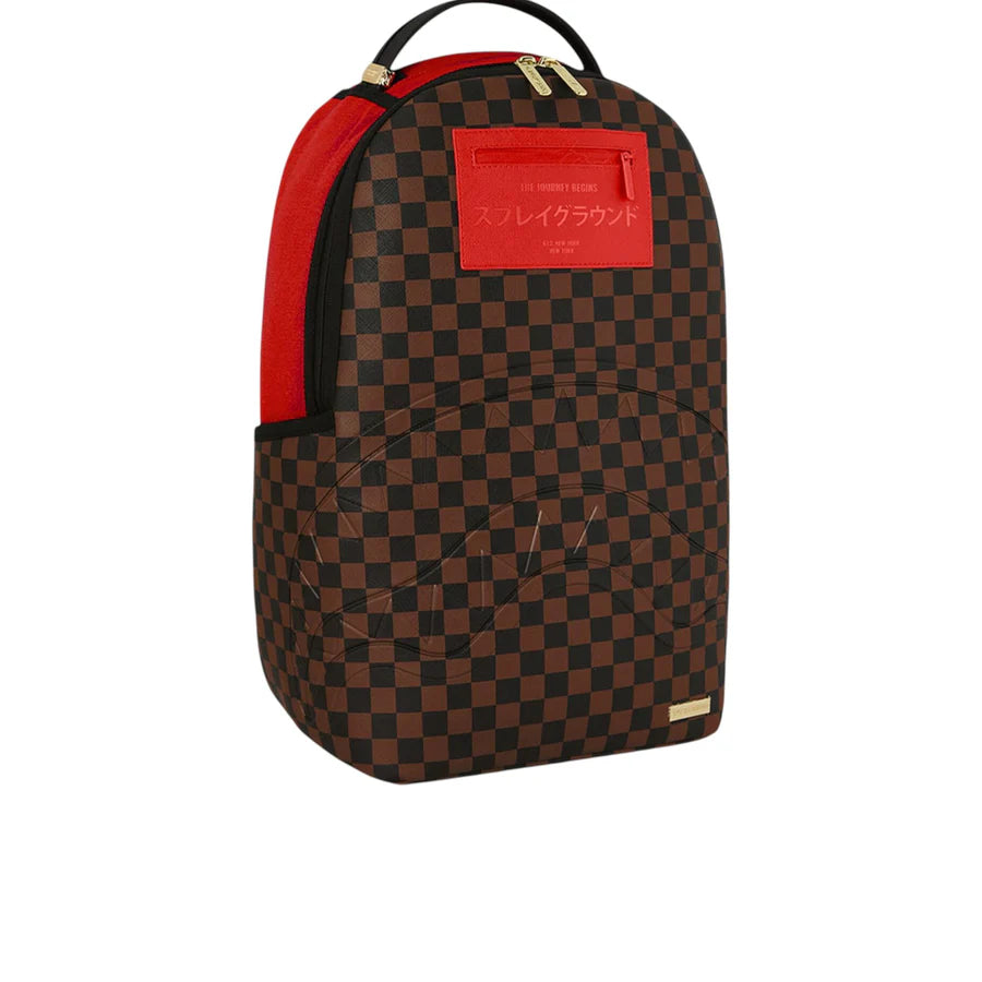 SprayGround Men Red Redemption DLXSV Backpack Brown Red