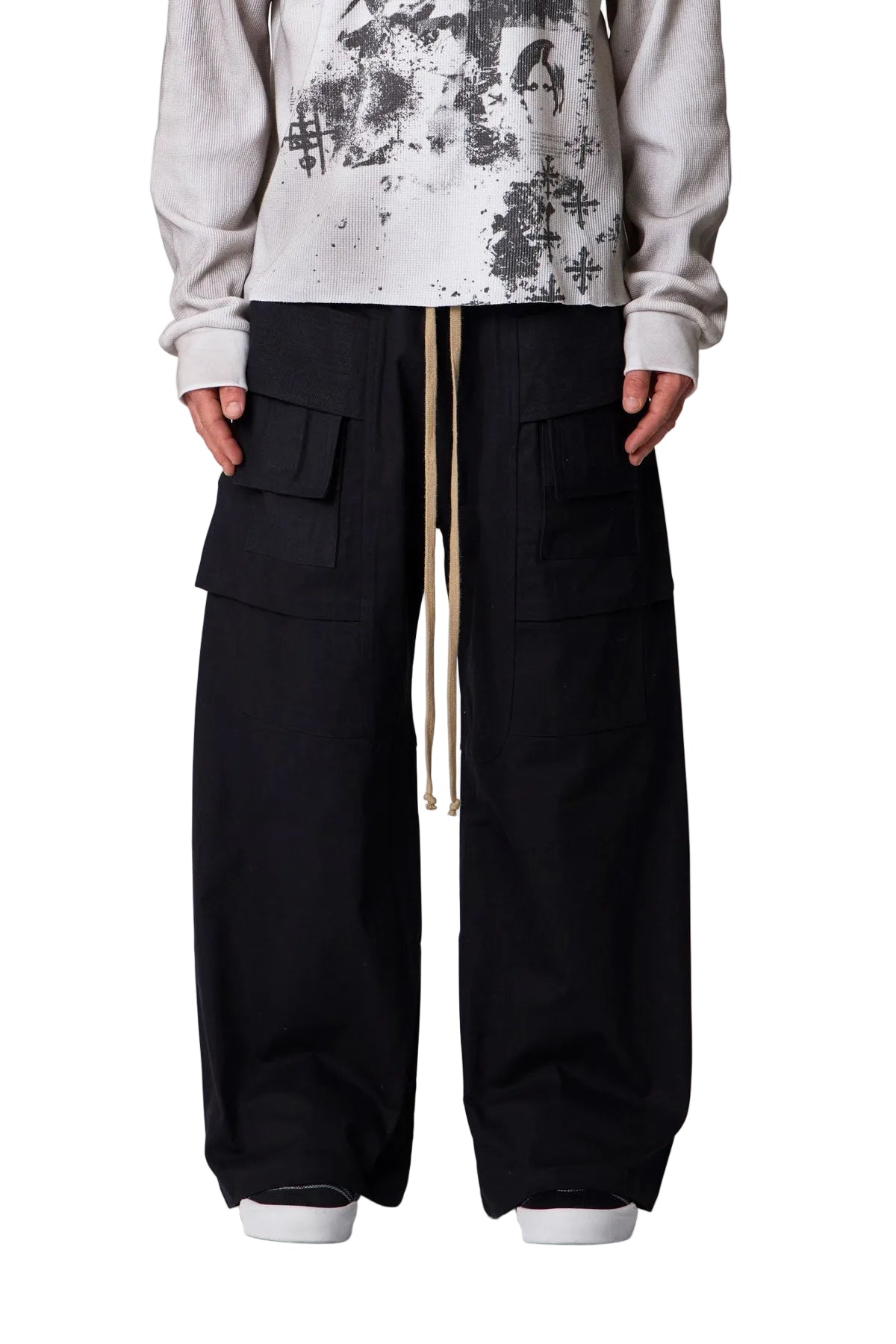 STRAPPED CARGO PANTS 'BLACK'