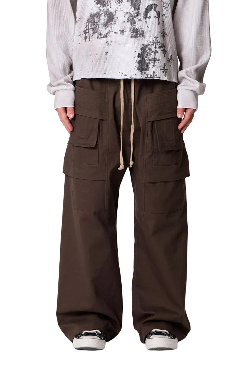 STRAPPED CARGO PANTS 'brown'