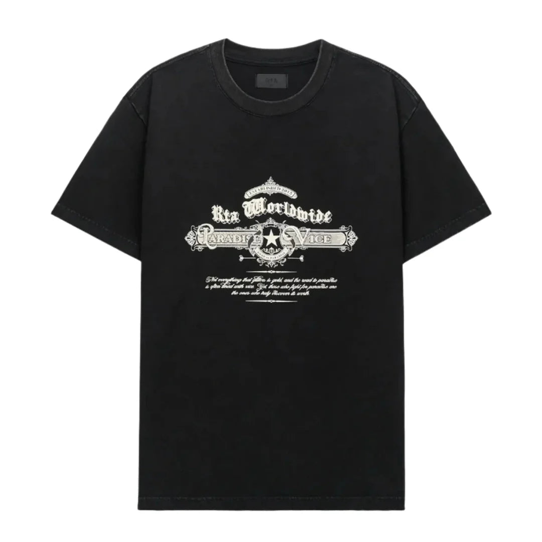 COLIN OVERSIZED SHORT SLEEVE TEE | BLACK RETRO PARADISE