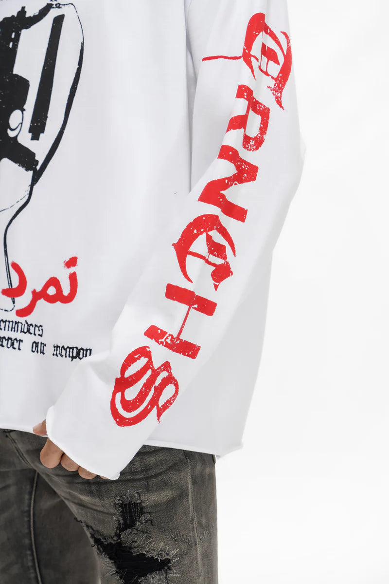 "SHADOW REBELLION" White Long Sleeve