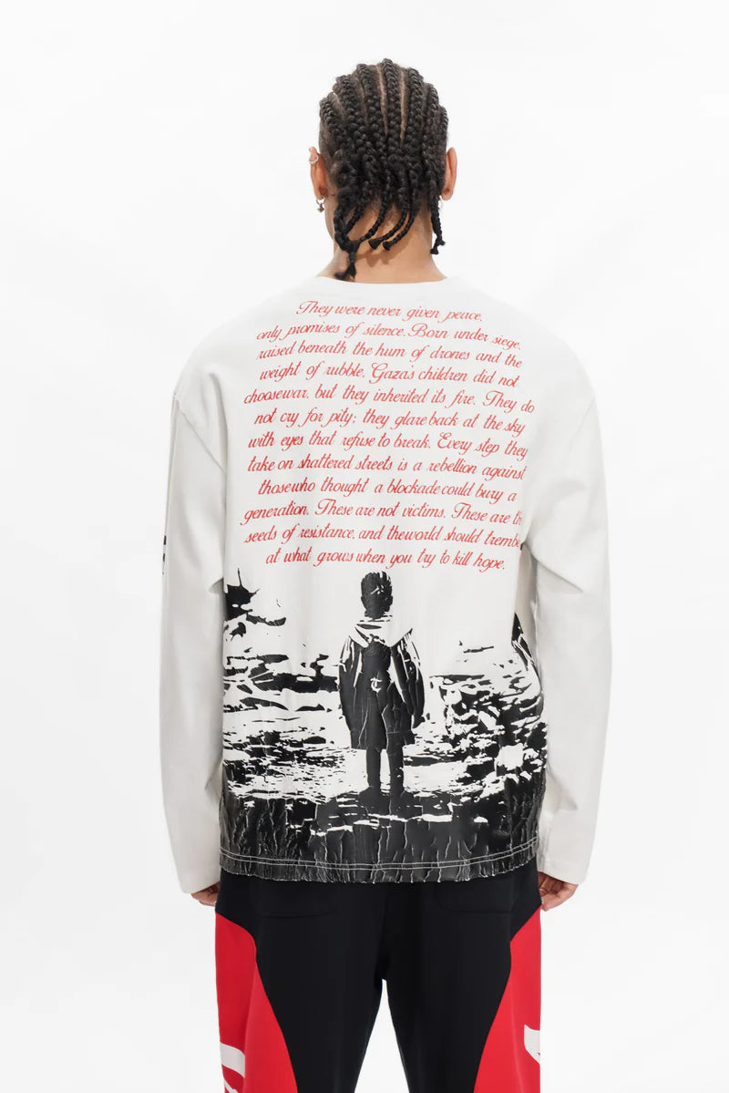 "HIND RAJAB" White Long-sleeve Tee