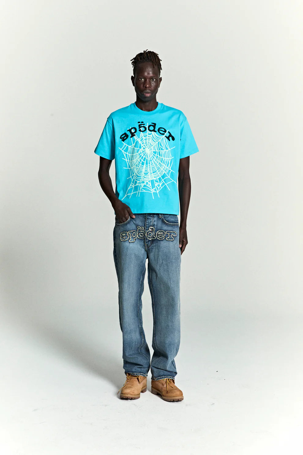 sp5der OG WEB V2 TEE cyan
