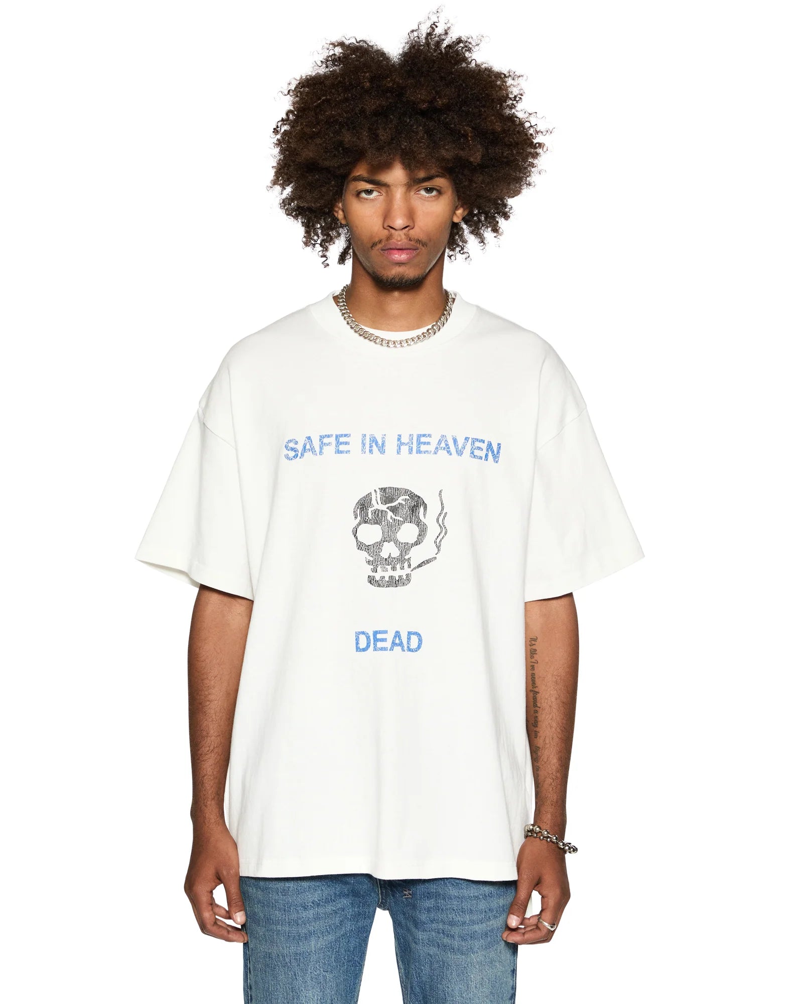 kusbi DEAD EKCESS SS TEE VINTAGE WHITE