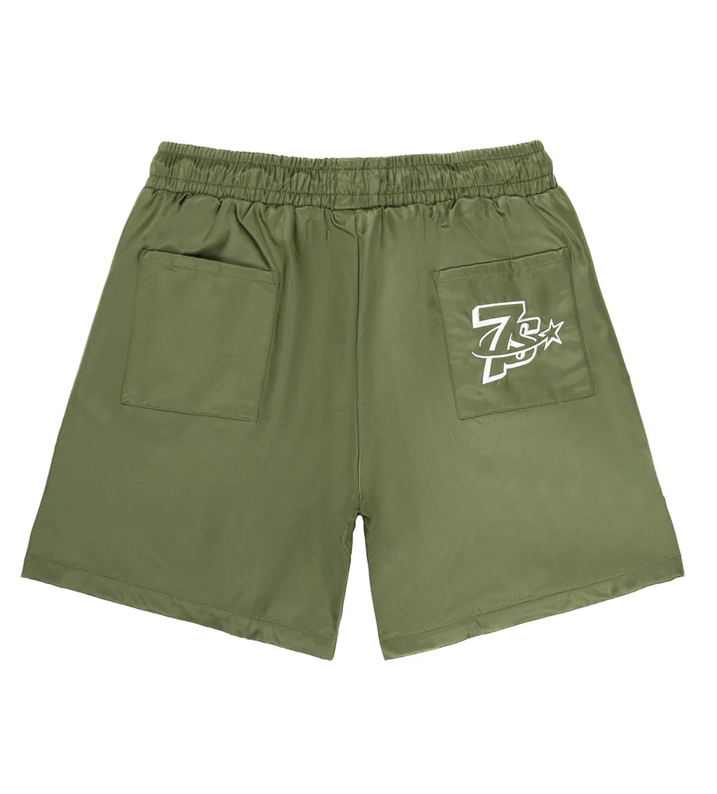 Triple Sevens Nylon Button Up Green (Full Fit)