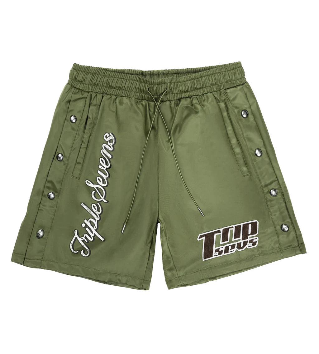 Triple Sevens Nylon Button Up Green (Full Fit)