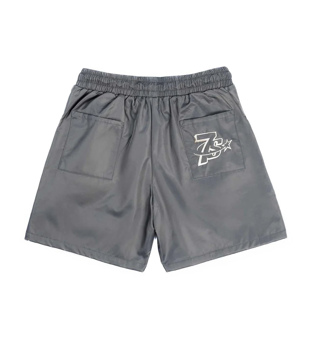Triple Sevens Nylon Button Up And Nylon Shorts Grey