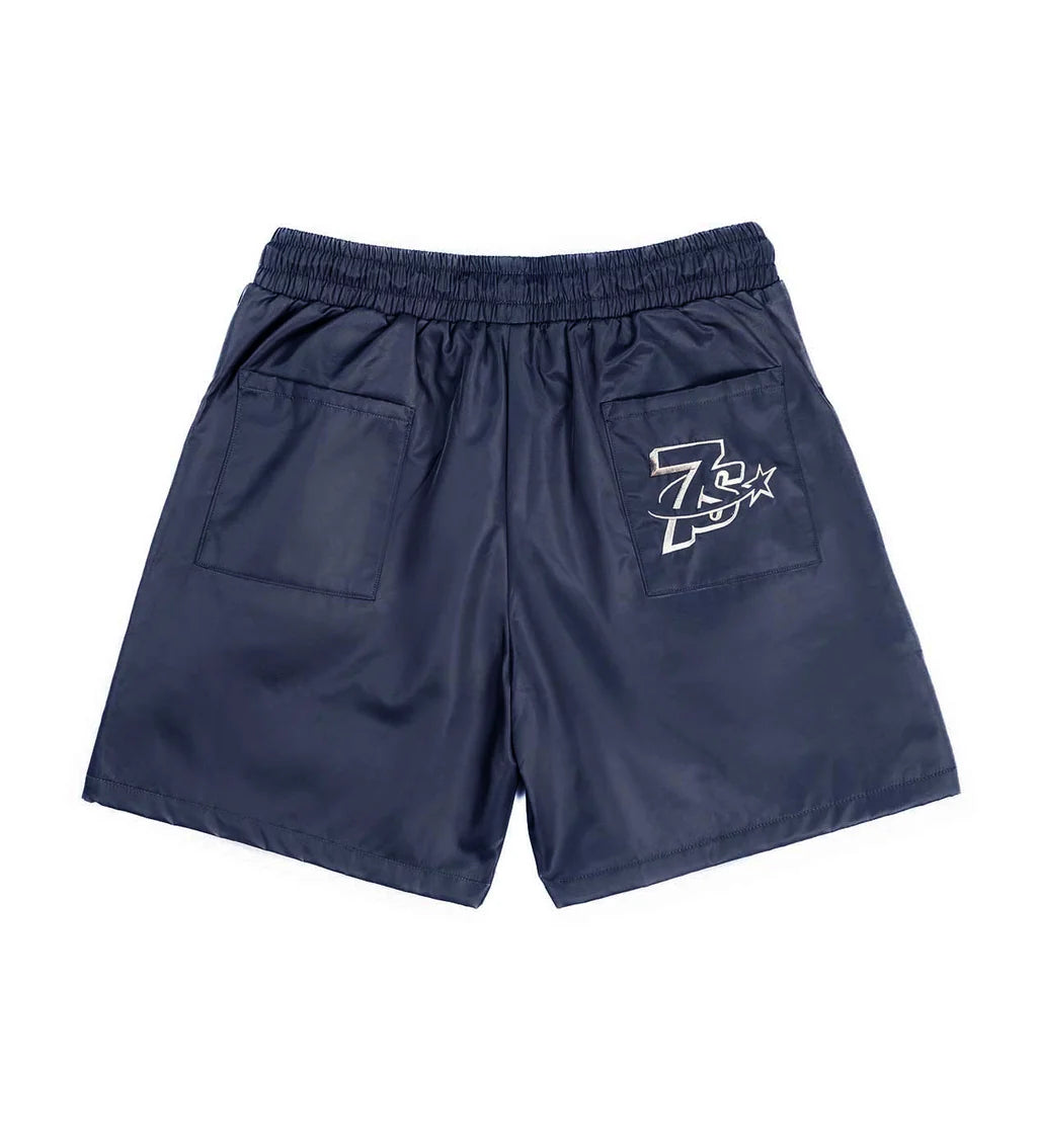 Triple Sevens Nylon Button Up And Nylon Shorts Navy