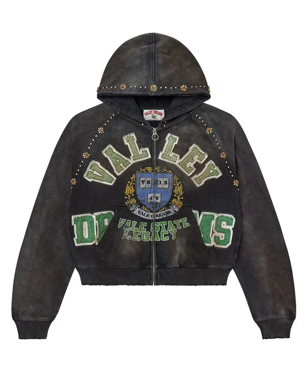 Vale Forever Gem Zip Up Hoodie Black