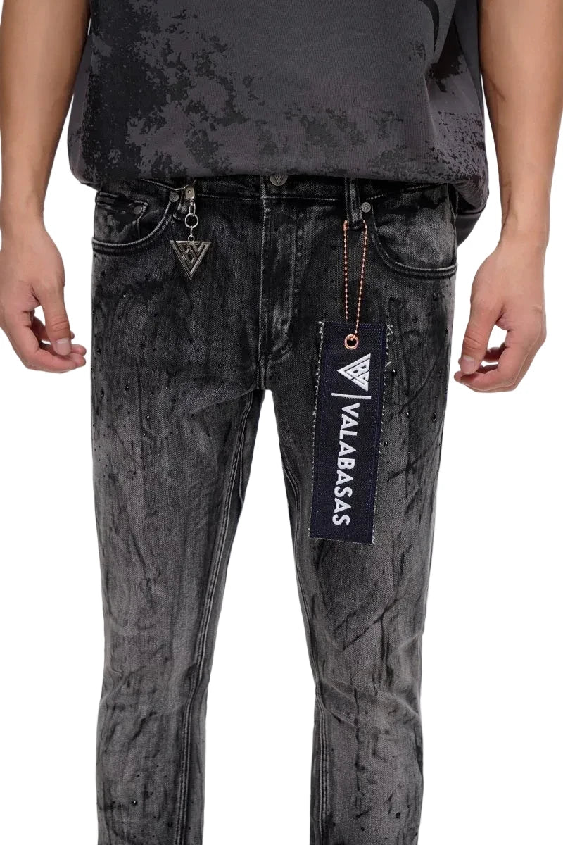 Astonish Stacked Flare Jean Black Grey