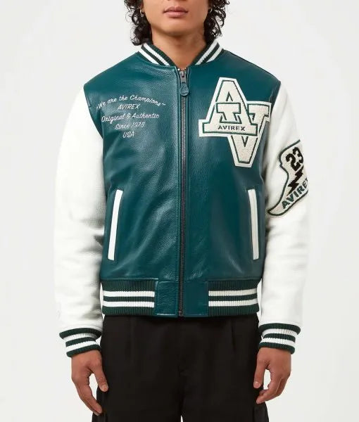 Avirex Mens Wildcat Varsity Jacket green