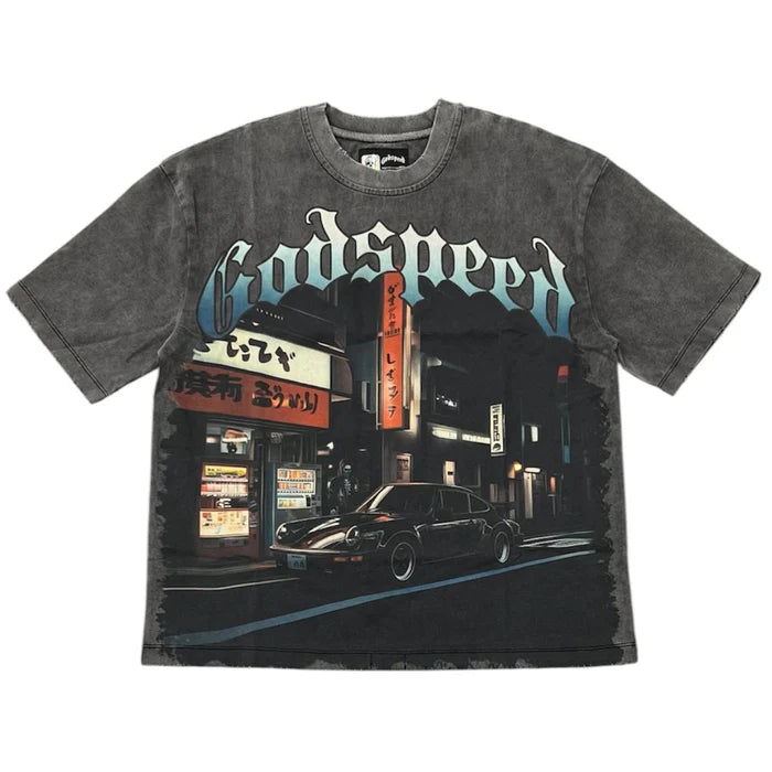 Pit Stop Tokyo T-Shirt (Grey Wash)