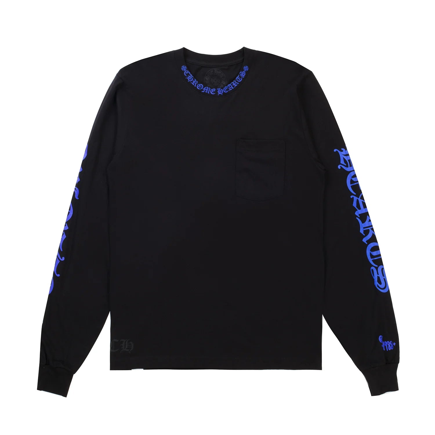 Chrome Hearts 1988 Neck Logo Long Sleeve T-shirt Black/Blue
