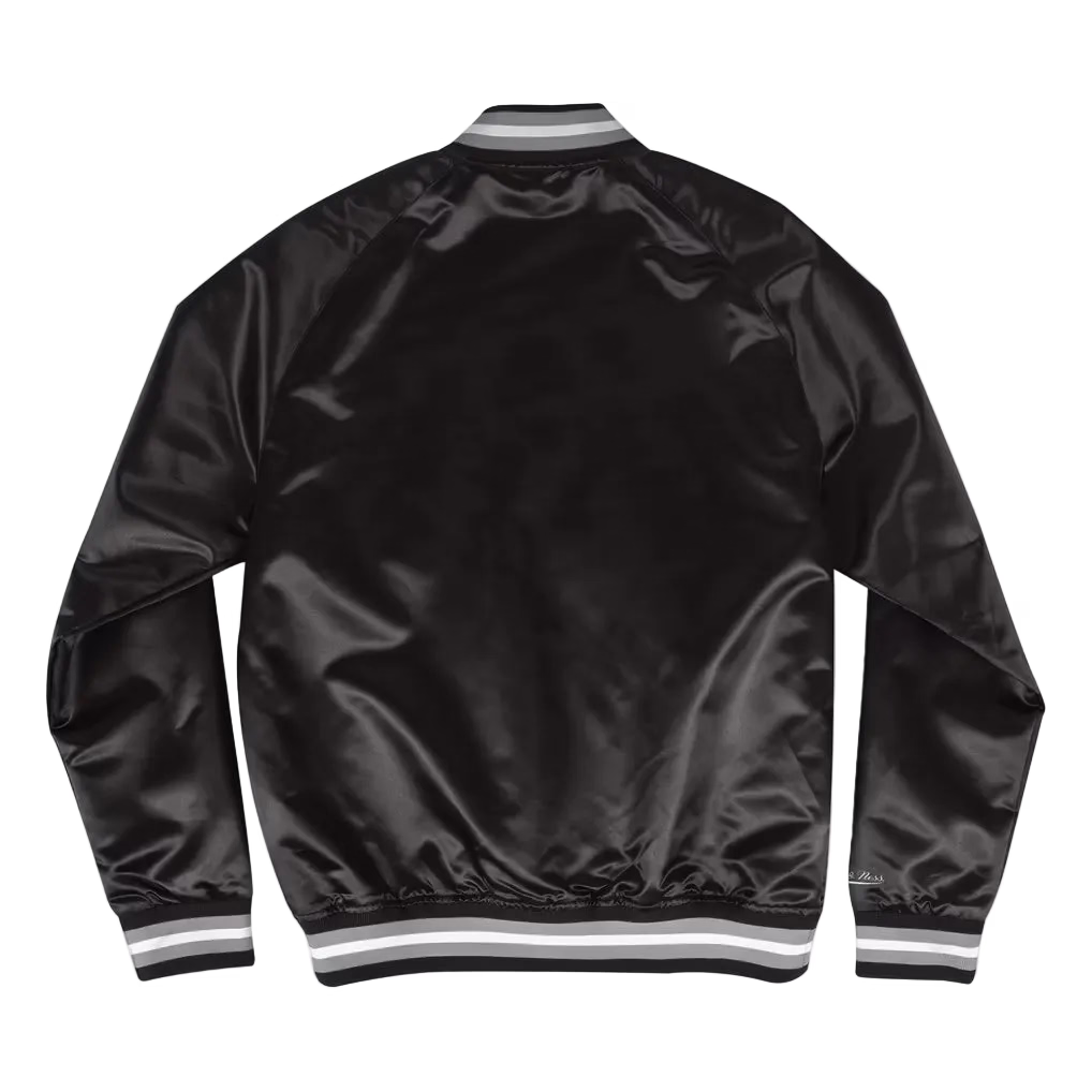MITCHELL & NESS Chicago White Sox Black Lightweight Satin Full-Snap Jacket