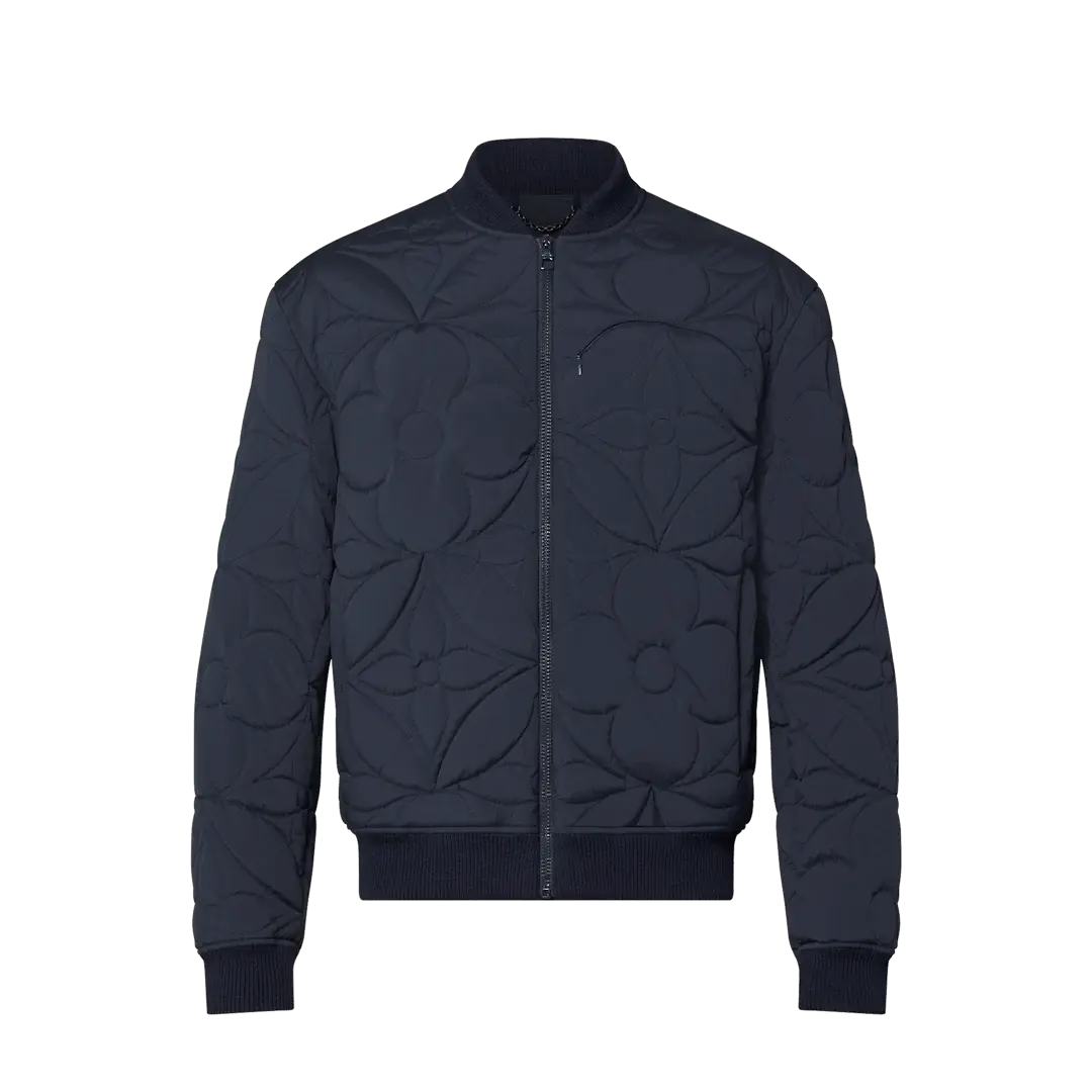 LOUIS VUITTON 'QUILTED FLOWER' NAVY BOMBER