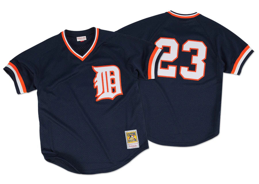 Detroit Tigers #23 Kirk Gibson Mitchell & Ness 1984 Authentic Mesh BP Jersey