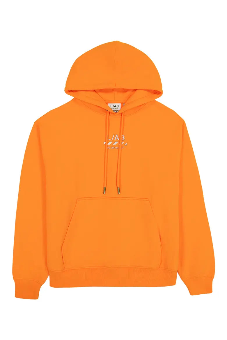 Diagonal Stripe Logo Cotton French Terry Graphic Hoodie 'ORANGE TIGER'