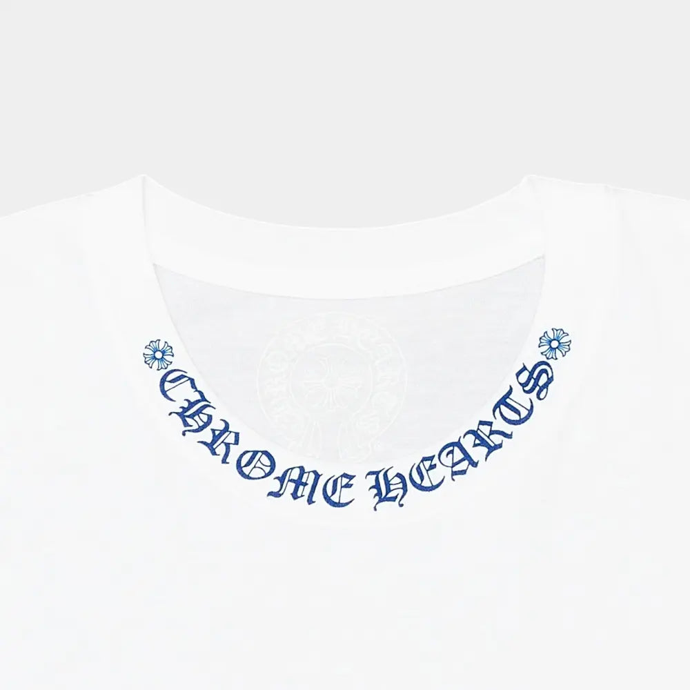 Chrome Hearts Neck Logo Tee White Blue
