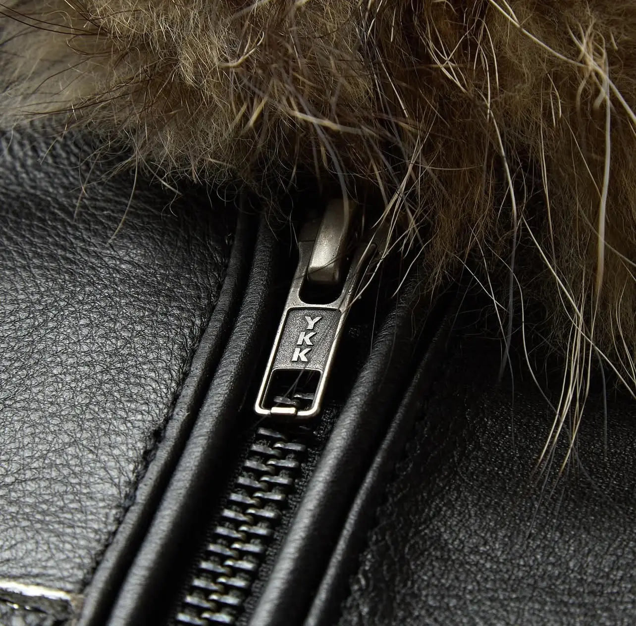 Berry Hooded Leather Bomber Fur