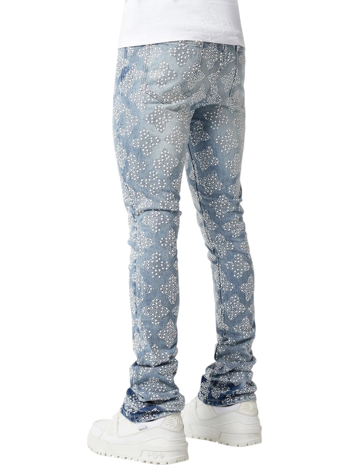 Guapi Aqua Blue Embellished Denim V4