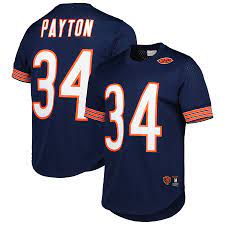 Men's Mitchell & Ness Walter Payton Navy Chicago Bears Retired Player Name & Number Mesh Top
