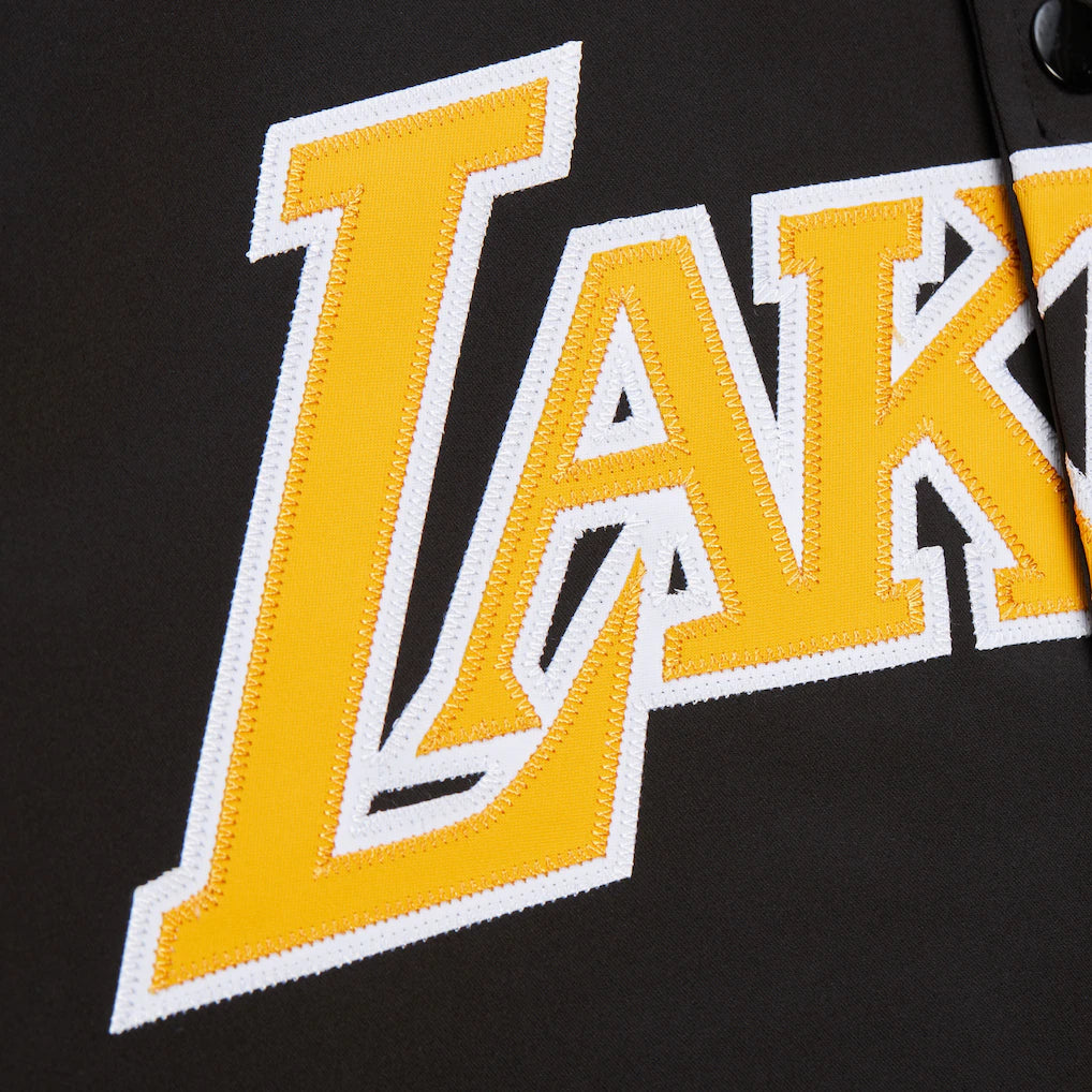 Los Angeles Lakers Black Vintage Lightweight Satin Full-Snap Jacket