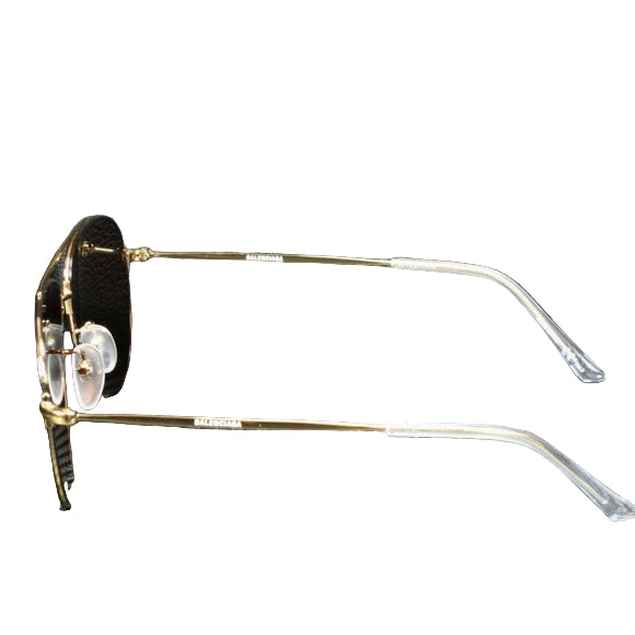 Balenciaga Unisex Gold and Brown Sunglasses