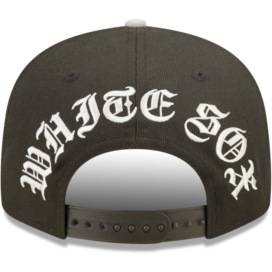 Men's Chicago White Sox New Era Black Blackletter Arch 9FIFTY Snapback Hat