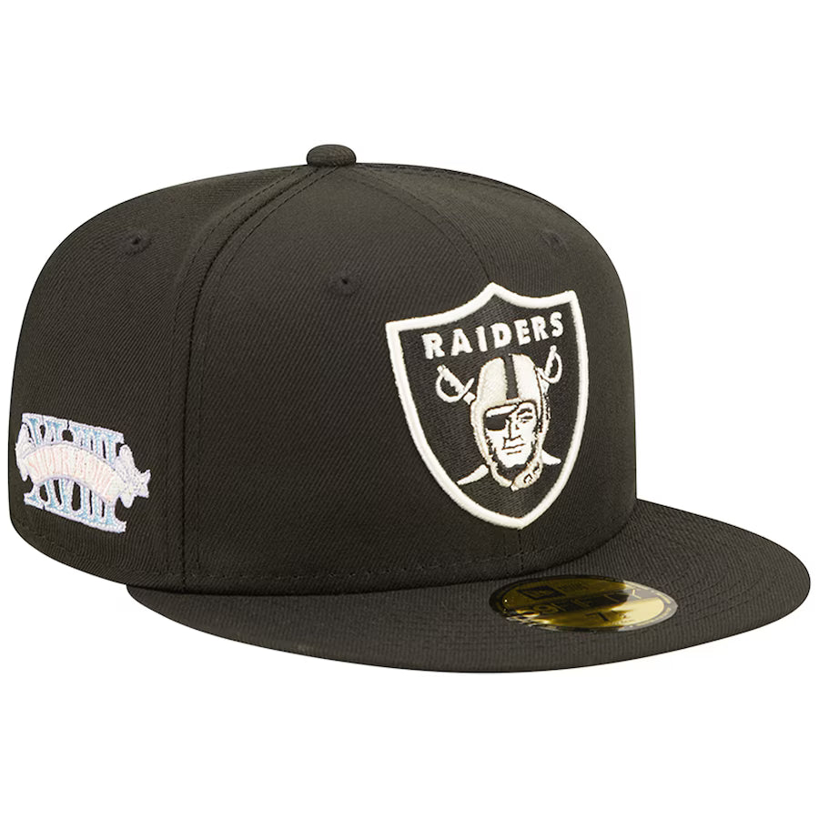 Men's Las Vegas Raiders New Era Black Super Bowl XVIII Pop Sweat