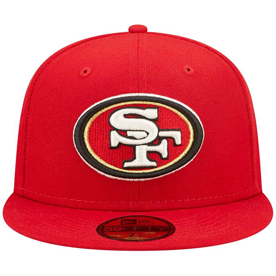 Men's New Era Scarlet San Francisco 49ers Super Bowl XXIV Pop Sweat 59FIFTY Fitted Hat
