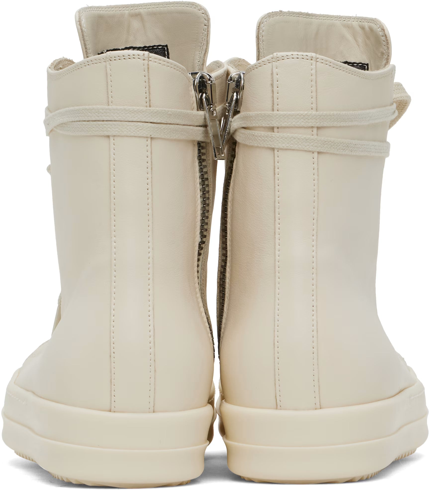 Rick Owens Leather High-Top Sneaker MILK