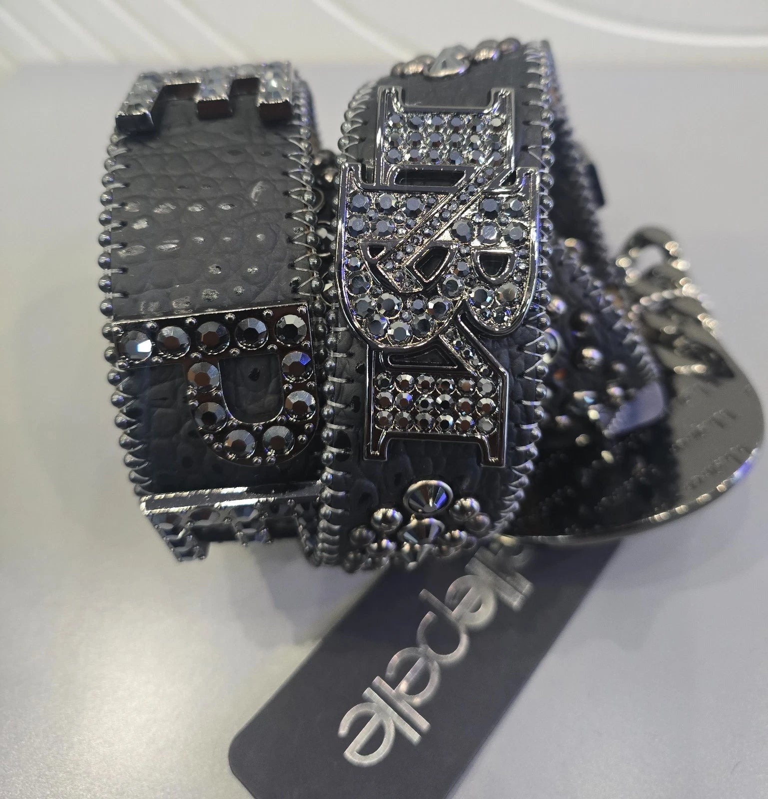 PELLE PELLE X BB SIMON LIMITED EDITION BLACK-CLEAR HEMATITE BELT