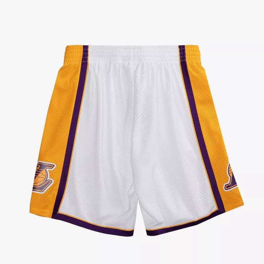 Men's White Los Angeles Lakers 2009/10 Hardwood Classics Swingman Basketball Shorts